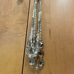 LOFT Smoky Gray Beaded Nexklace